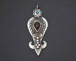 Pretty Uzbek Turquoise Garnet Pendant
