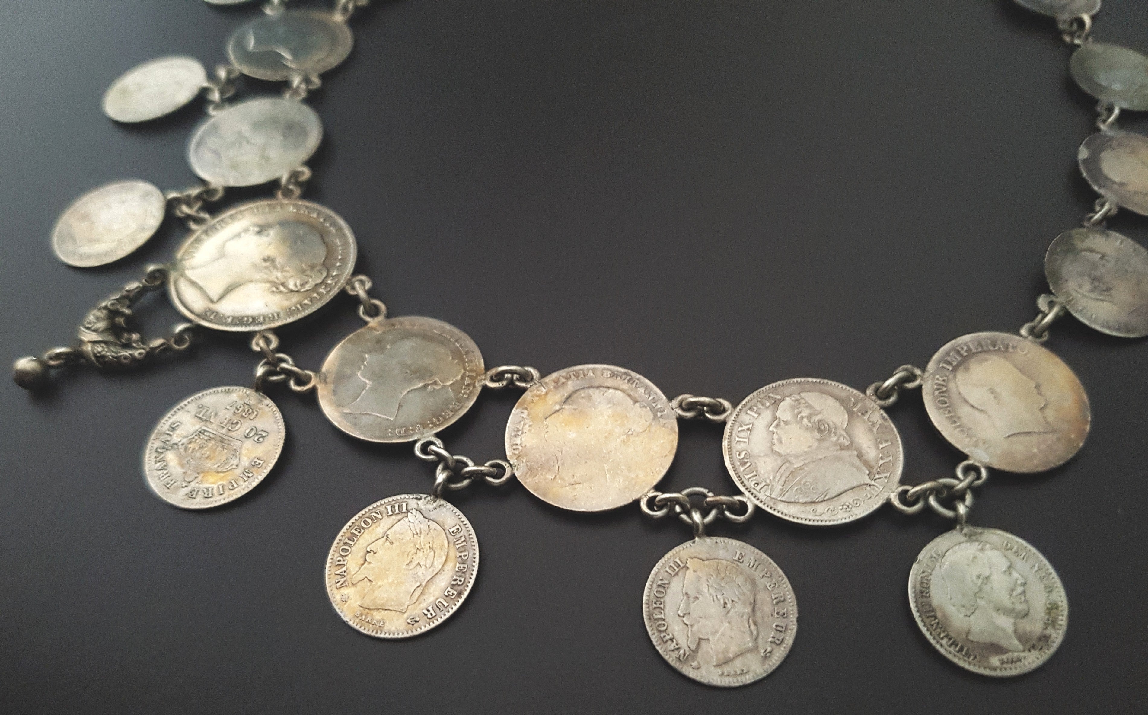 Ethnic Silver Coin Necklace