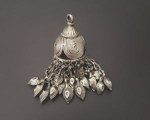 Old Uzbek Silver Tassel Pendant