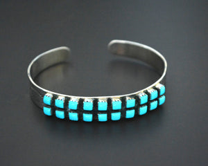 Signed Zuni Turquoise Cuff Bracelet - XSMALL / SMALL