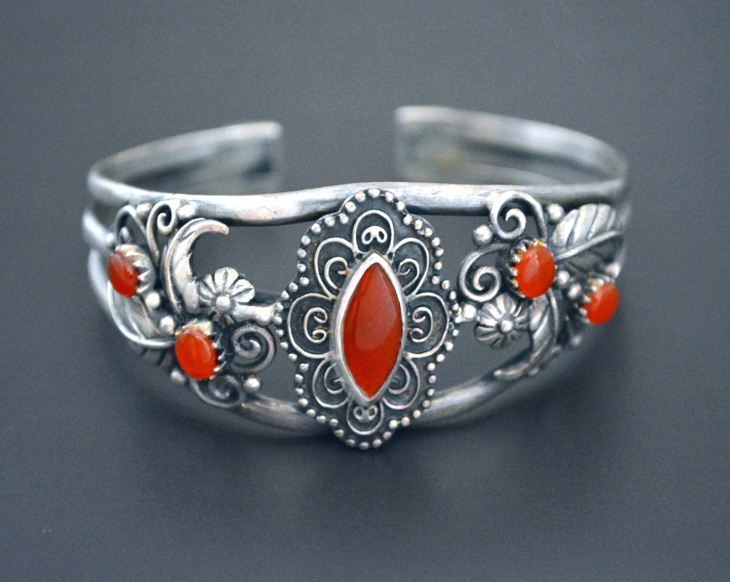 Native American Carnelian Cuff Bracelet
