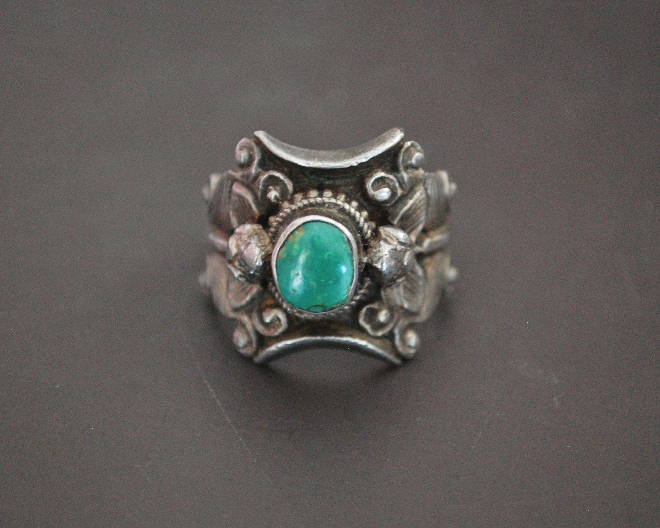Nepali Turquoise Saddle Ring - Size 7