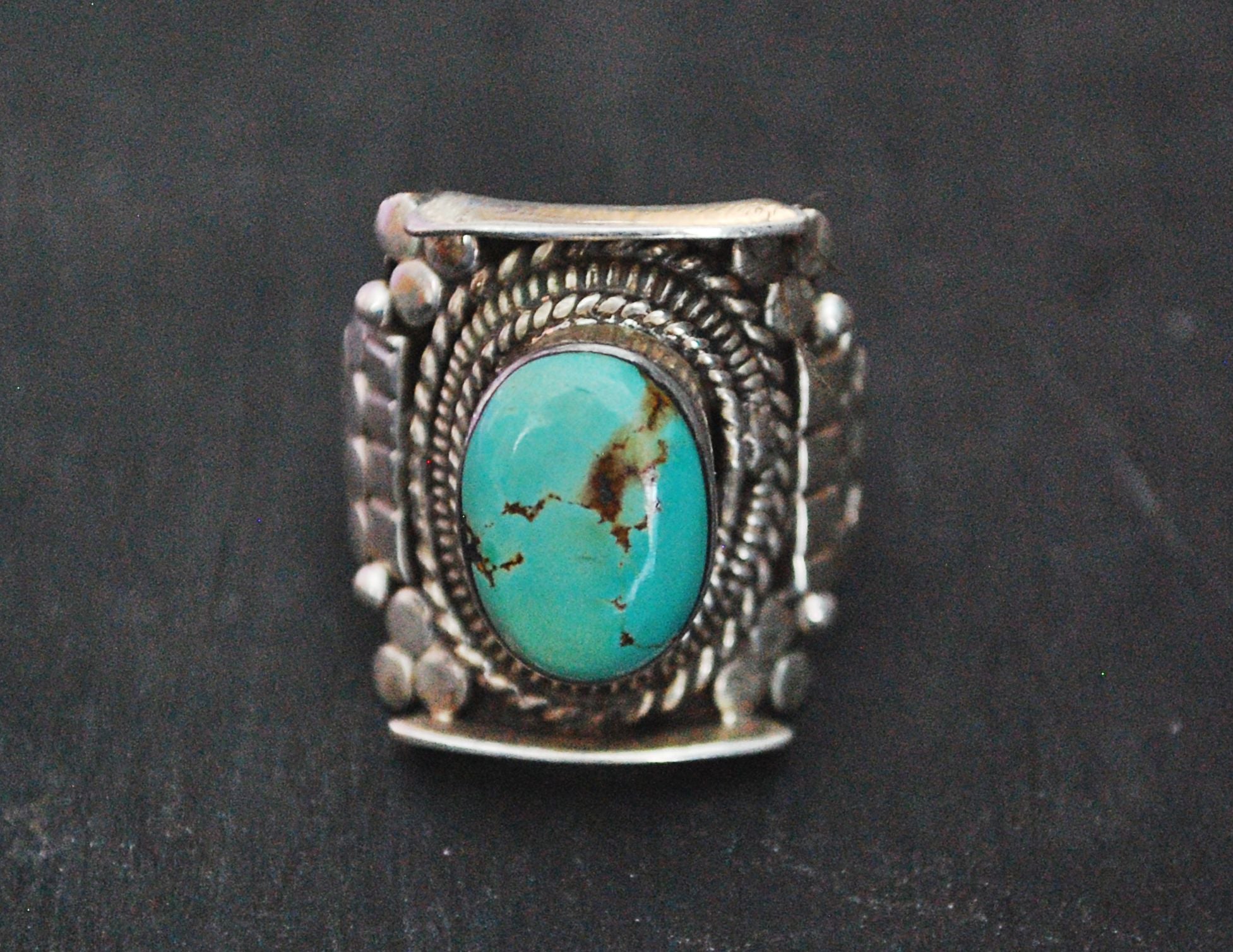Nepali Turquoise Saddle Ring - Size 9
