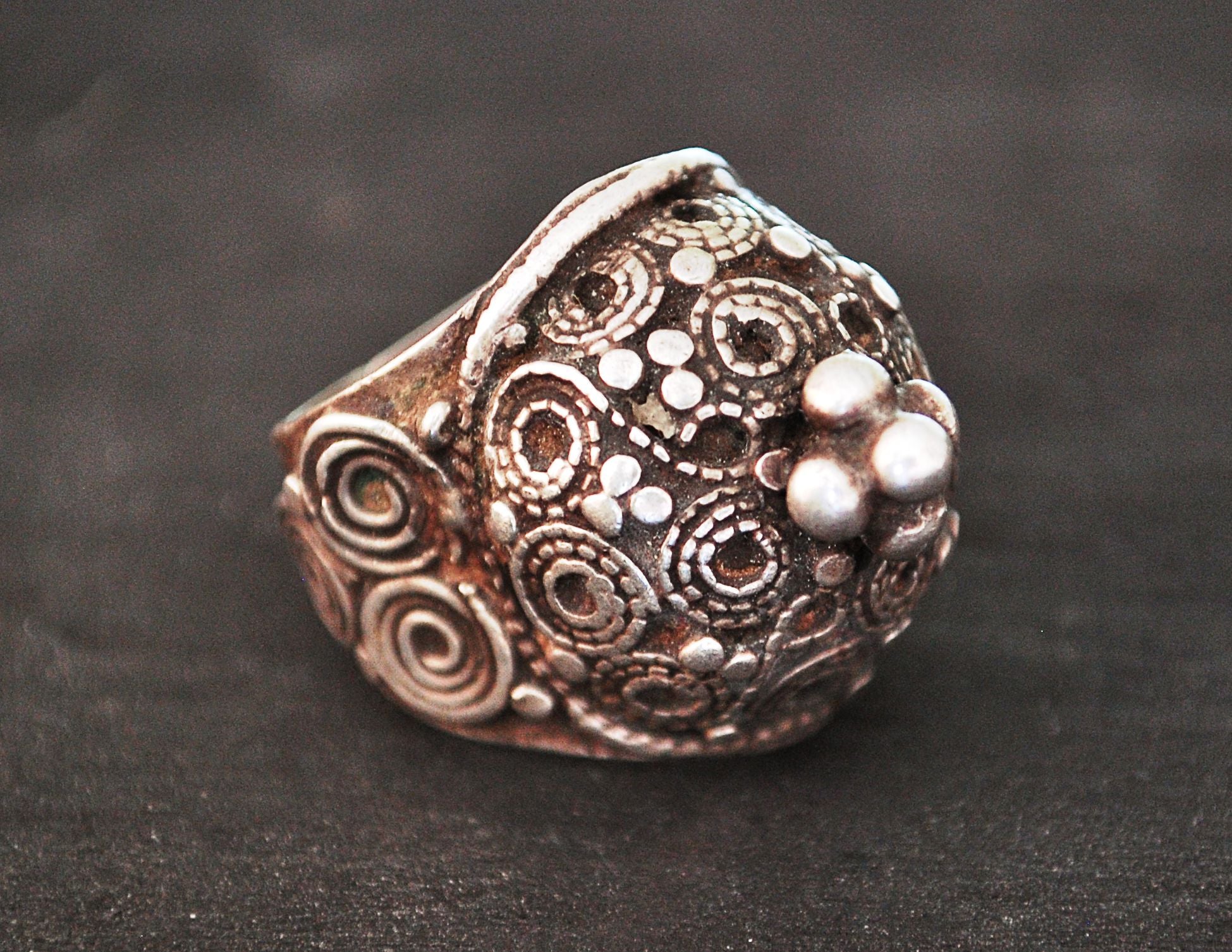 Antique Rajasthani Silver Ring - Size 8.5