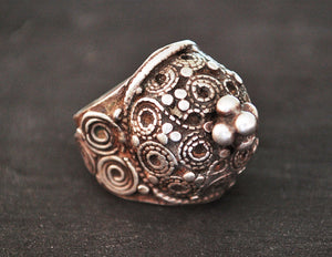 Antique Rajasthani Silver Ring - Size 8.5