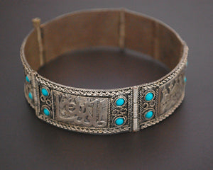 Turkish Hinged Bracelet with Turquoise
