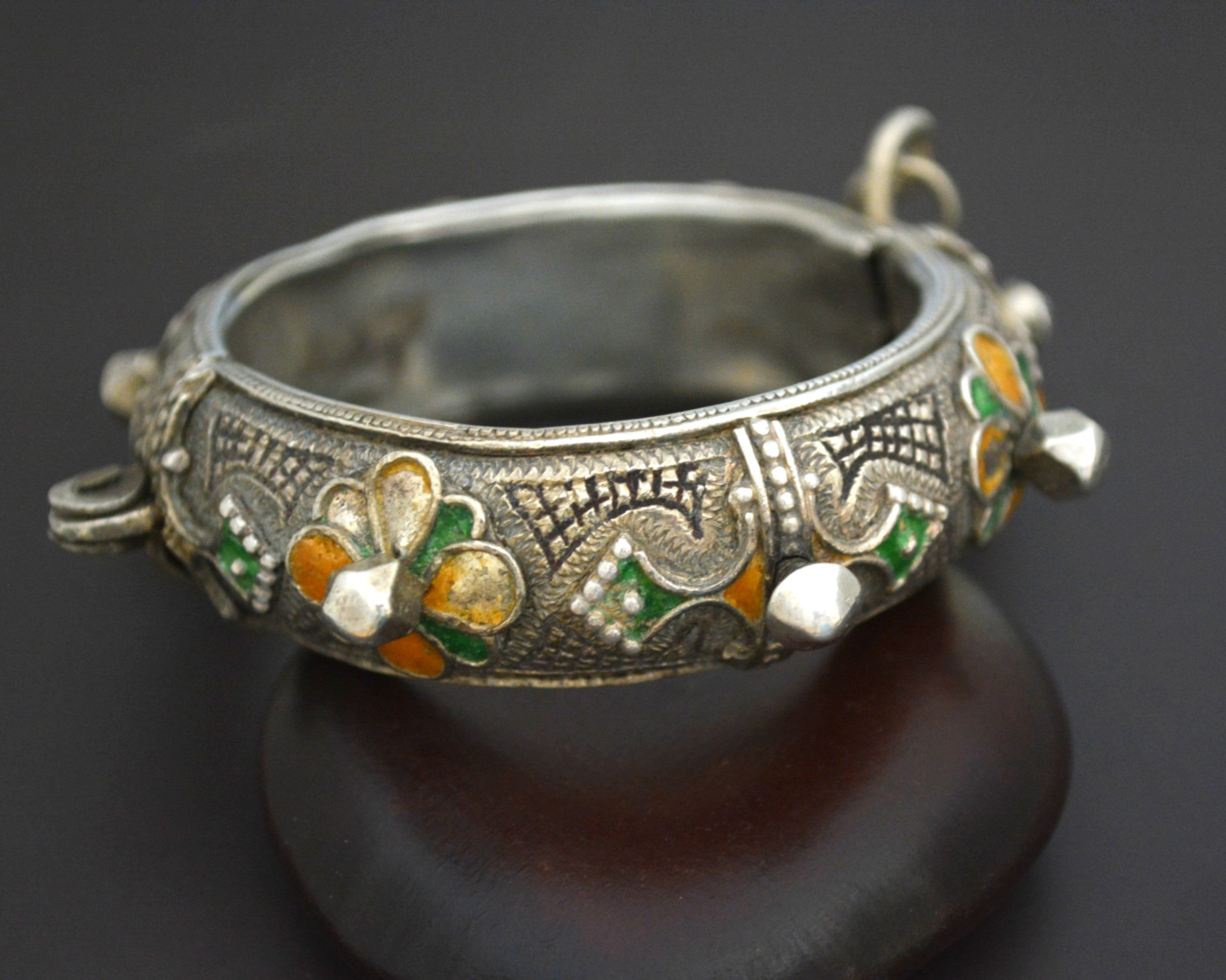 Berber Hinged Enamel Bracelet - SMALL