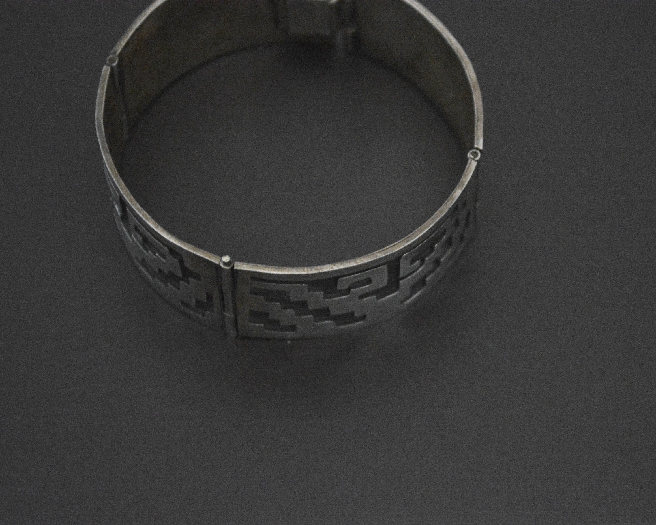 Mexican Taxco Link  Cuff Bracelet