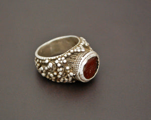 Antique Yemeni Bedouin Ring with Arabic Inscriptions - Size 7.5