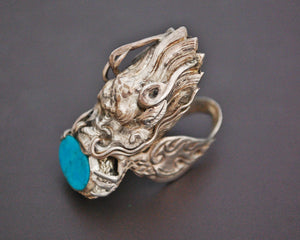 Nepali Dragon Ring with Turquoise
