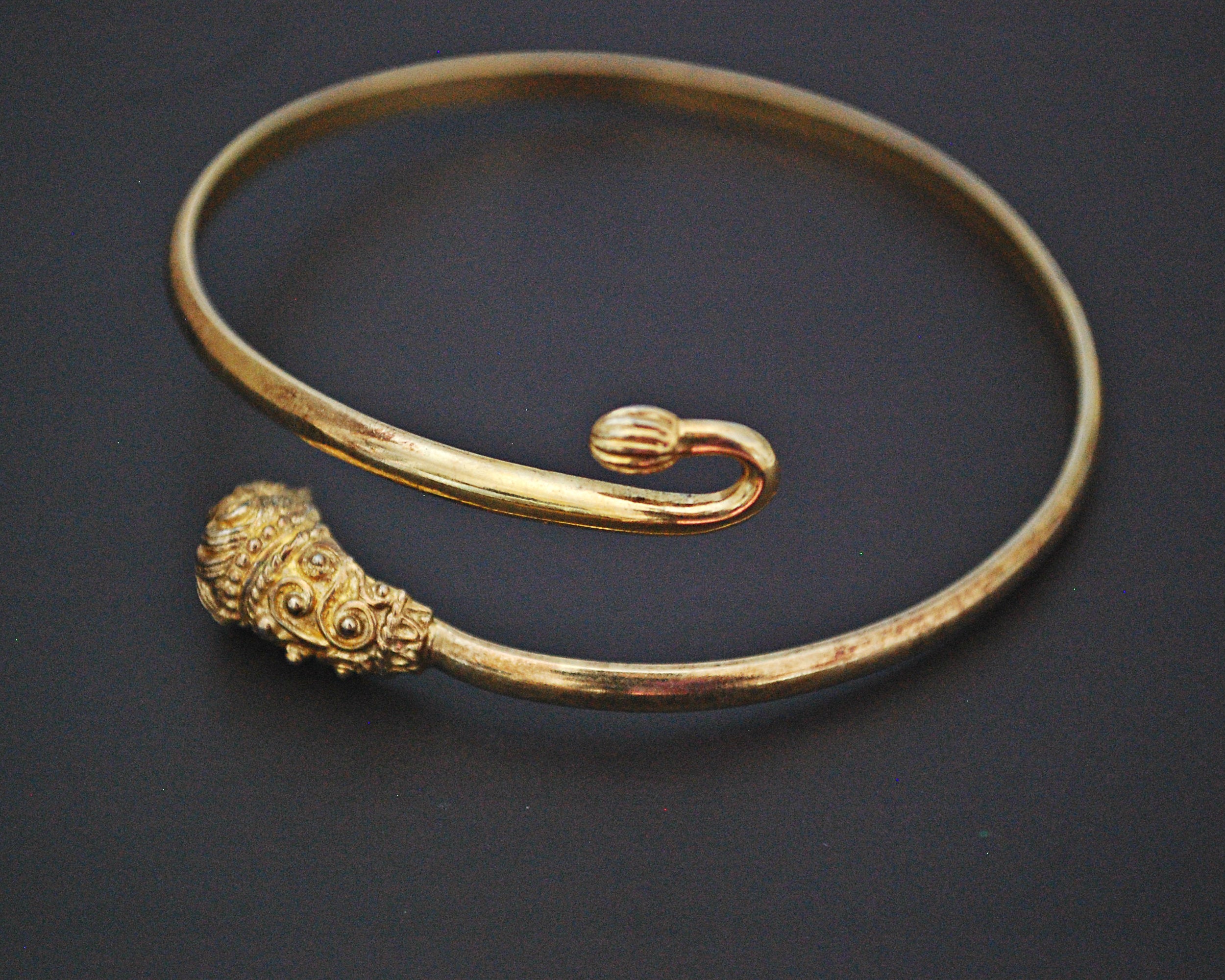 Vintage Gilded Lion Head Bracelet or Upper Arm Bracelet