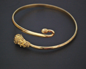 Vintage Gilded Lion Head Bracelet or Upper Arm Bracelet