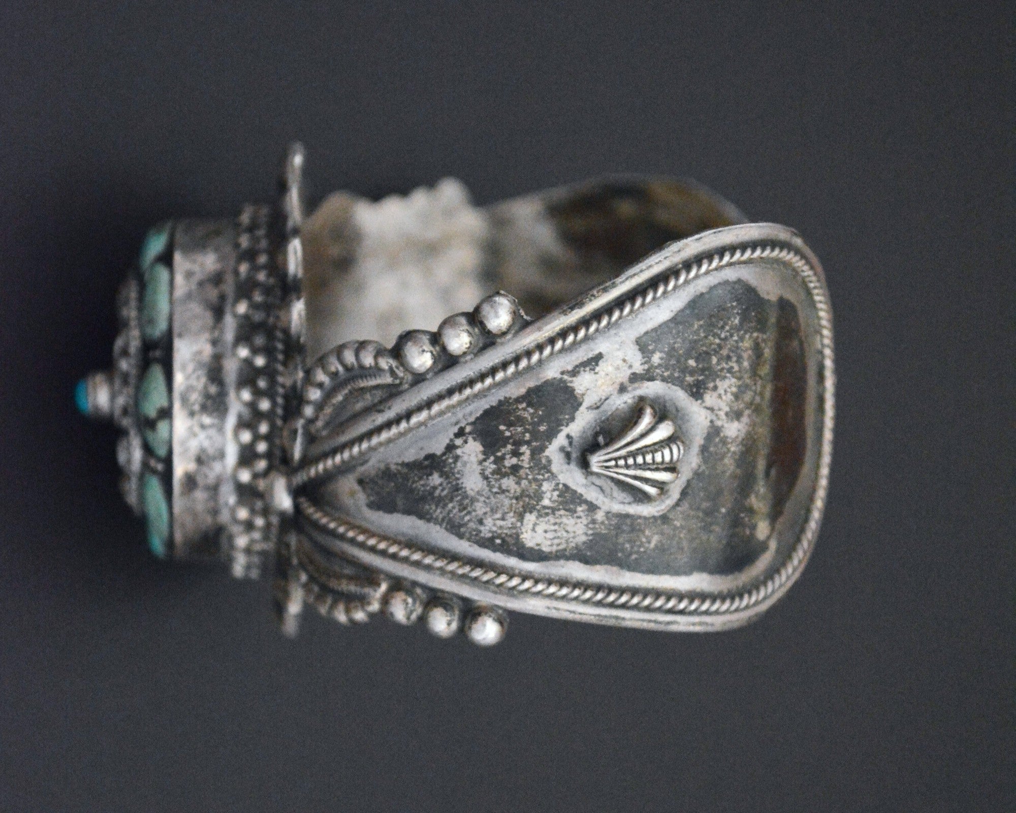 Fabulous Nepali Tibetan Turquoise Cuff Bracelet - HEAVY