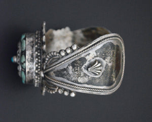 Fabulous Nepali Tibetan Turquoise Cuff Bracelet - HEAVY