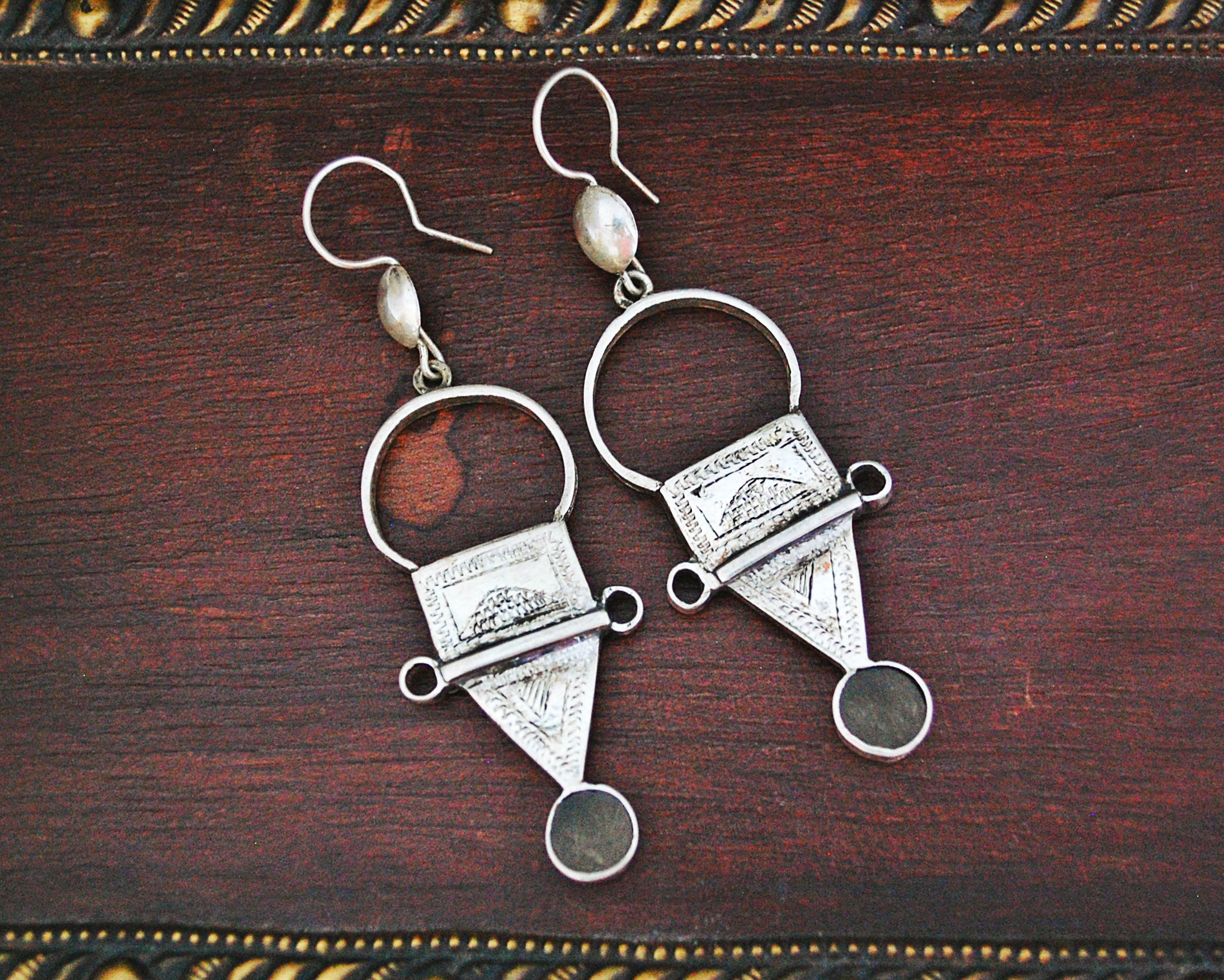 Tuareg Earrings with Carvings