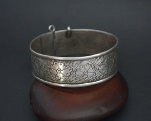 Turkmen Silver Hinged Bracelet - SMALL