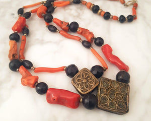 Berber Coral Necklace - Double Strand