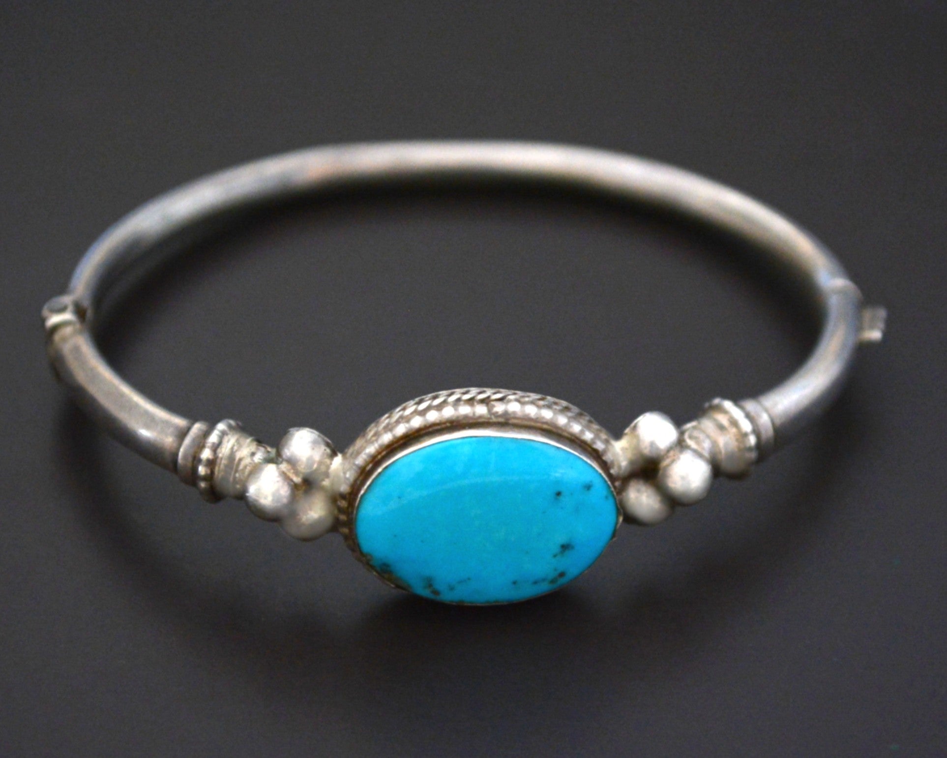 Vintage Turquoise Bracelet from India - SMALL/MEDIUM - Hinged