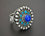 Bold Afghani Lapis Lazuli and Turquoise Ring - Size 9.5