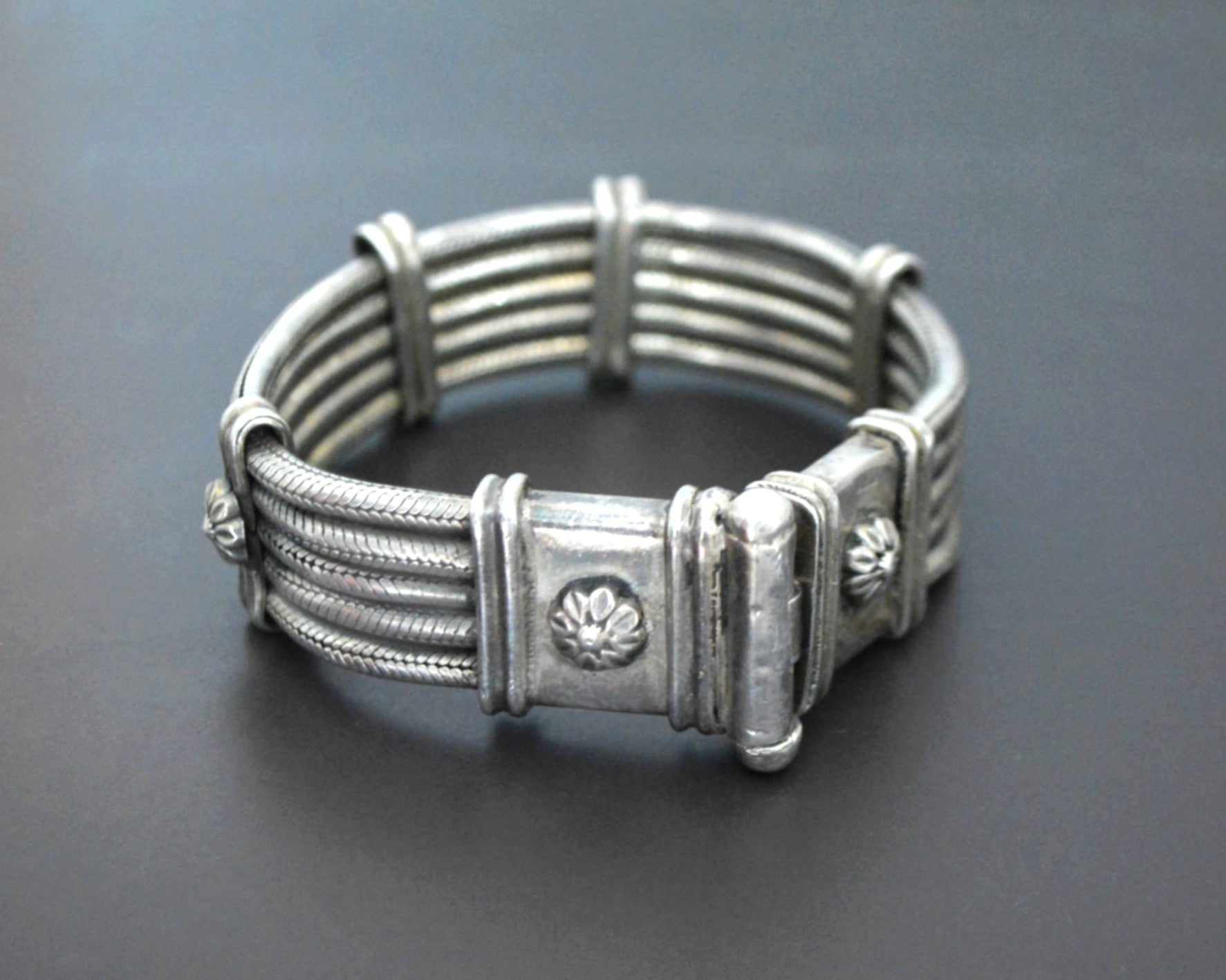 Heavy Rajasthani Silver Snake Chain Bracelet