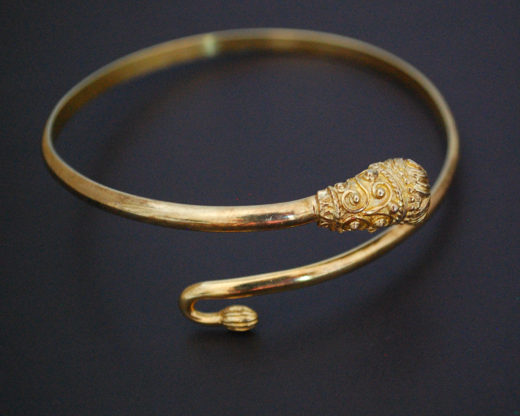 Vintage Gilded Lion Head Bracelet or Upper Arm Bracelet