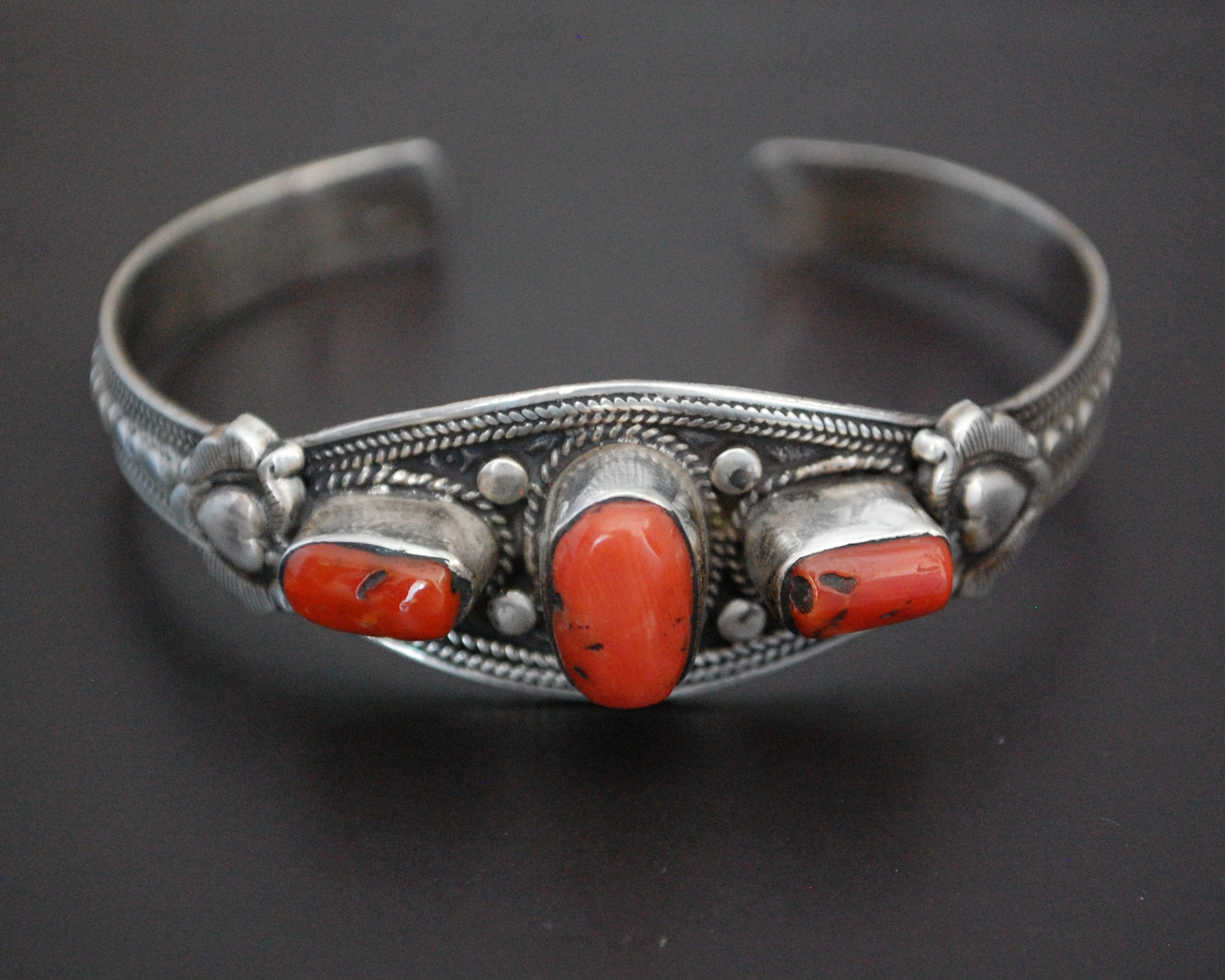 Nepali Coral Cuff Bracelet