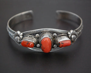 Nepali Coral Cuff Bracelet