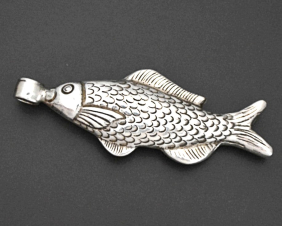 Large Nepali Silver Fish Pendant