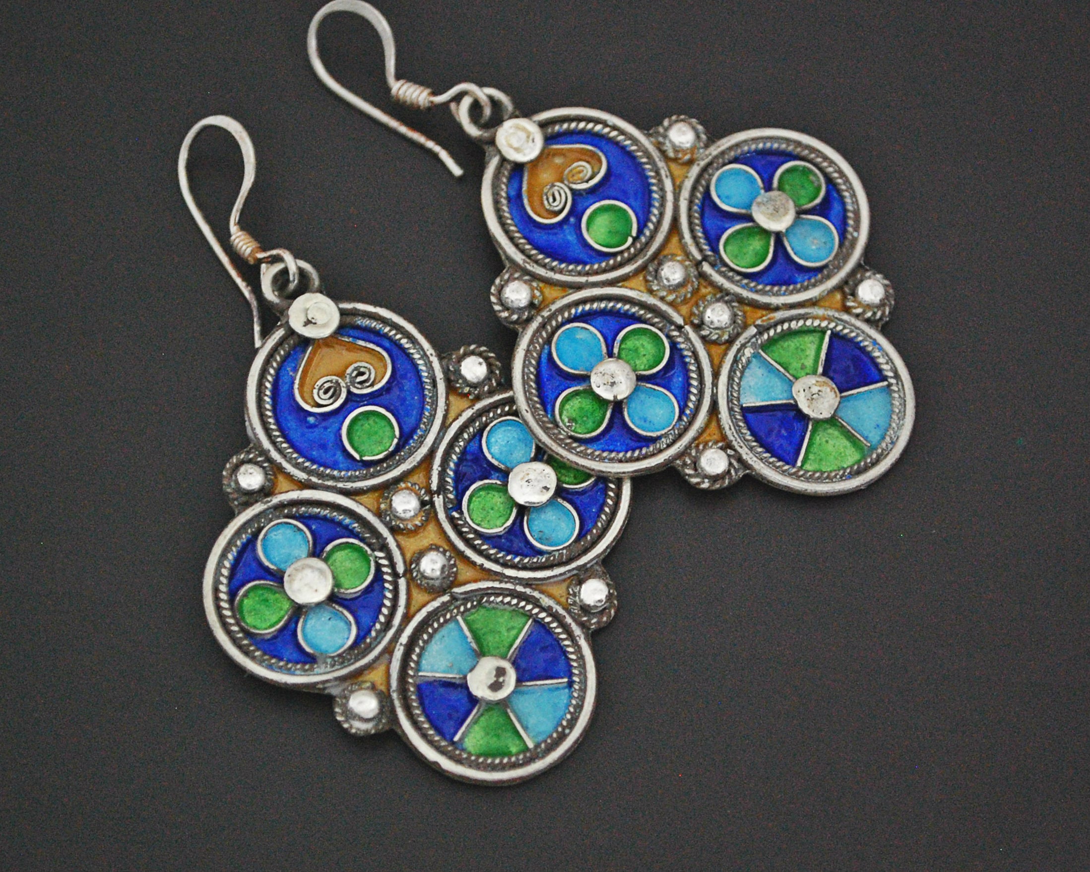 Moroccan Berber Enamel Earrings