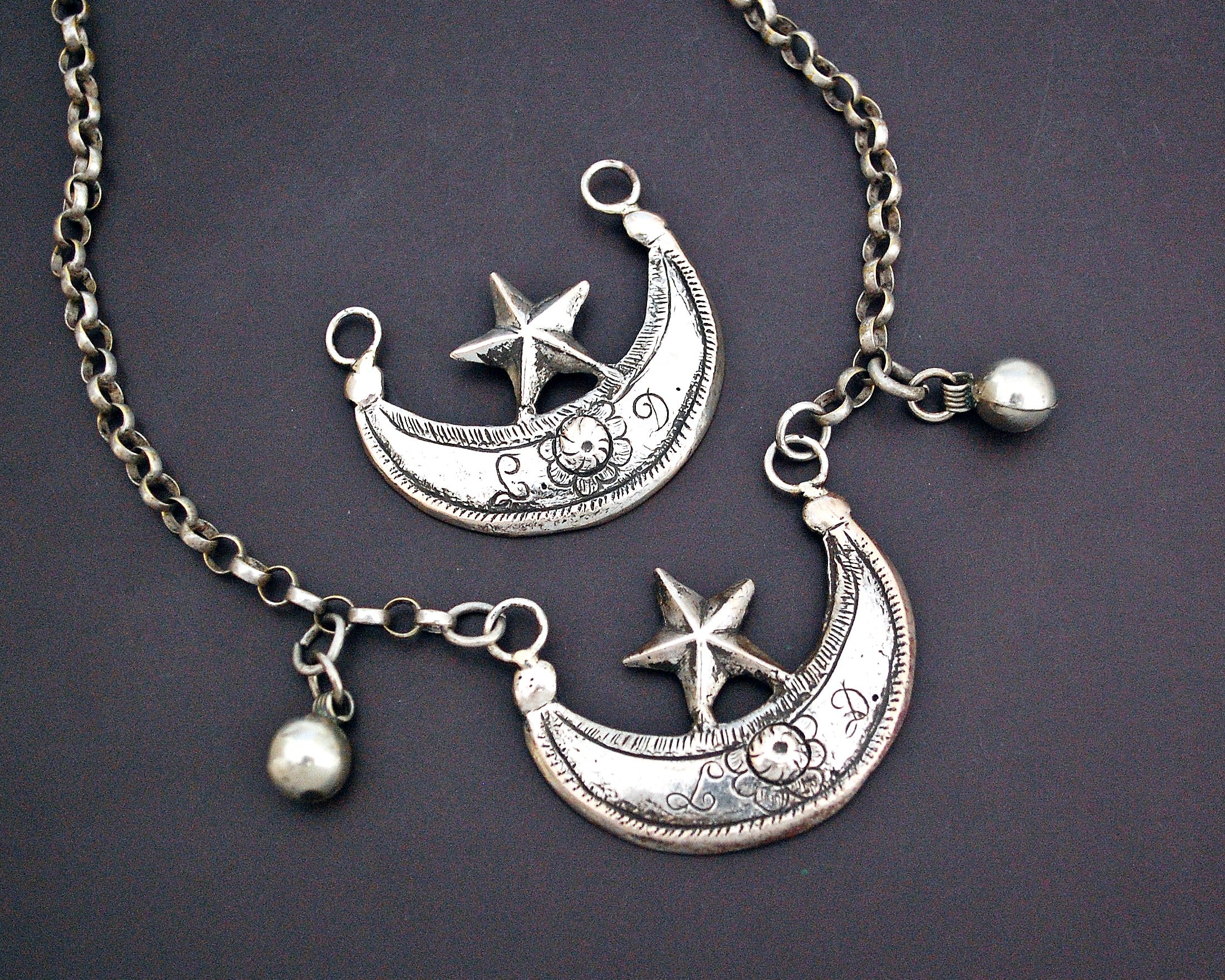 Kurdish Crescent Moon and Star Pendant