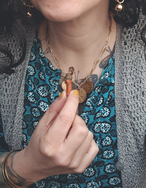 Old Coral Pendant from Morocco with Thread