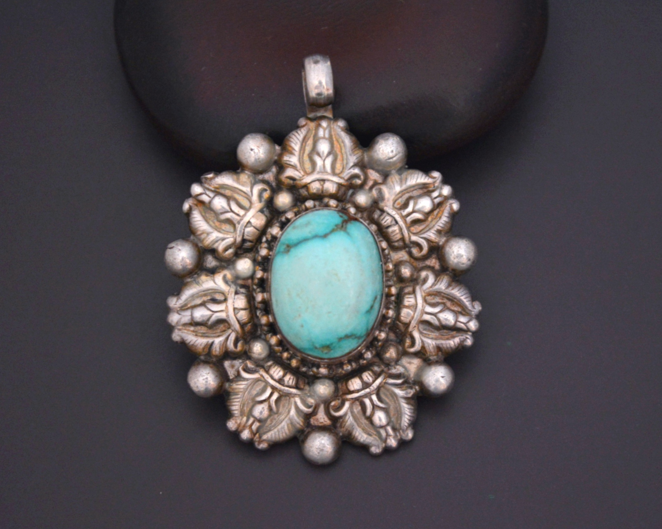 Reserved for I. - Turquoise Malachite Necklace & Substantial Nepali Turquoise Pendant