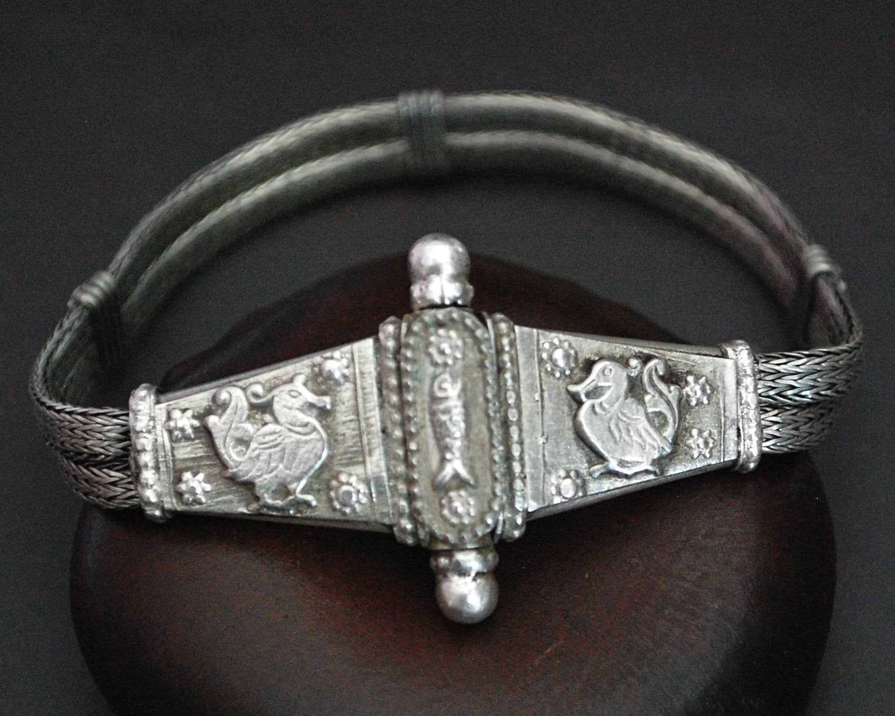 Rajasthani Snake Chain Bracelet with Fish and Peacocks