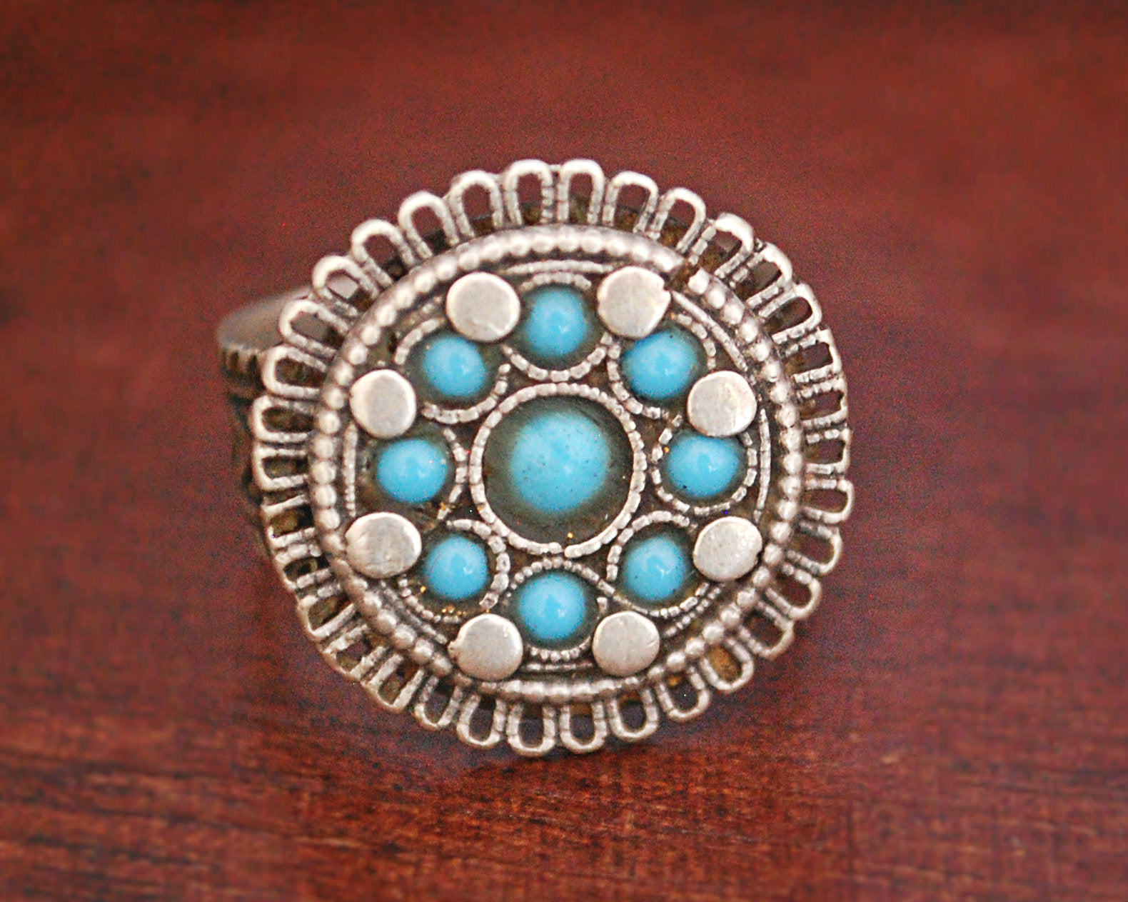 Afghani Turquoise Ring - Size 6.75