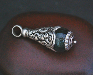 Nepali Jade Pendant with Repoussee