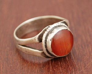 Antique Afghani Carnelian Ring - Size 7.5