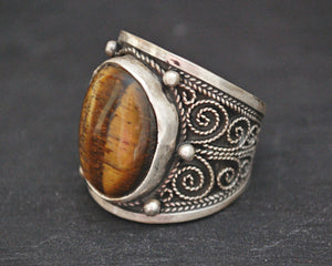 Ethnic Tiger Eye Ring from India - Size 8