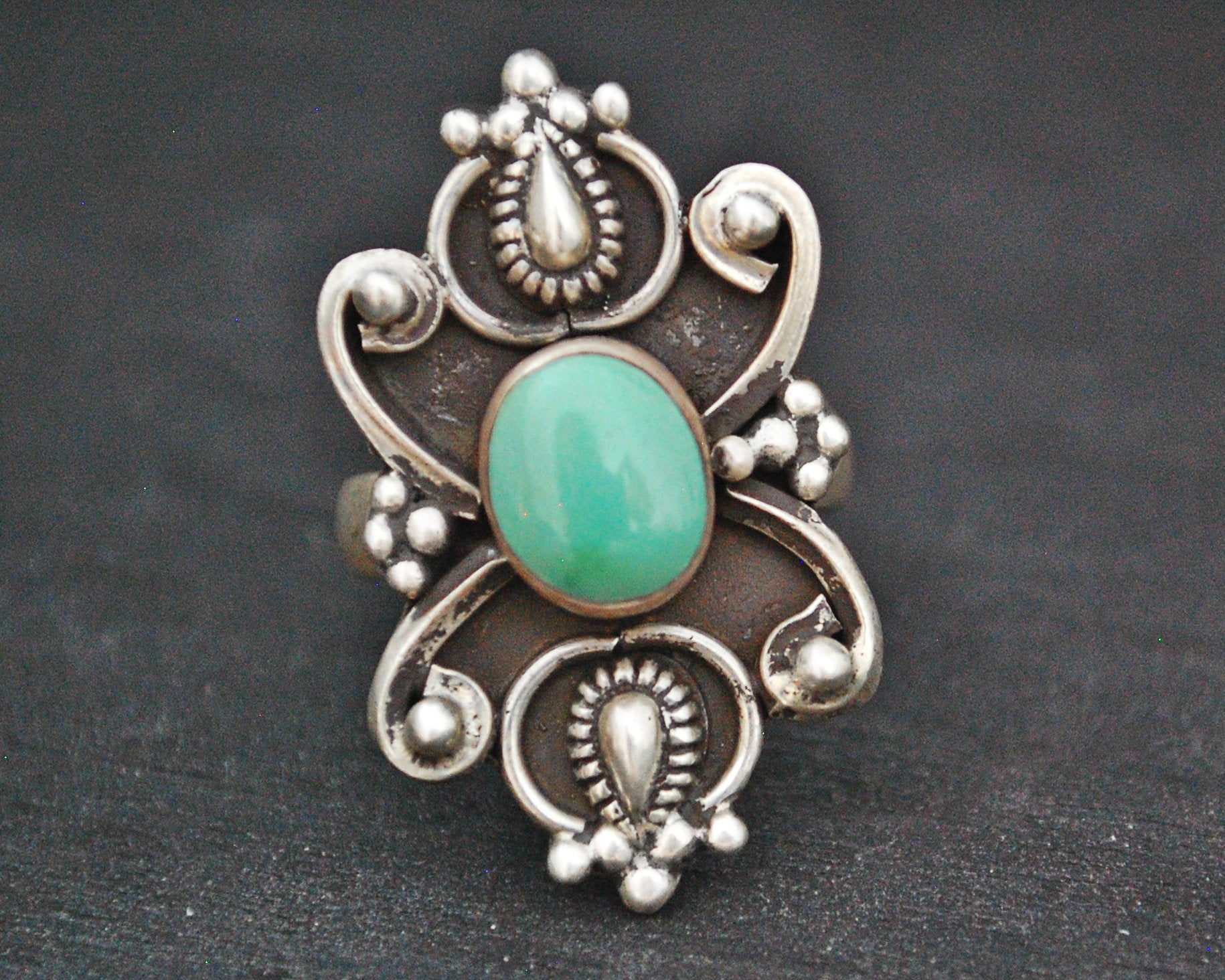 Ethnic Turquoise Ring from India - Size 6.5