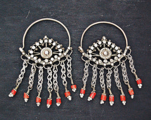 Uzbek Coral Hoop Earrings