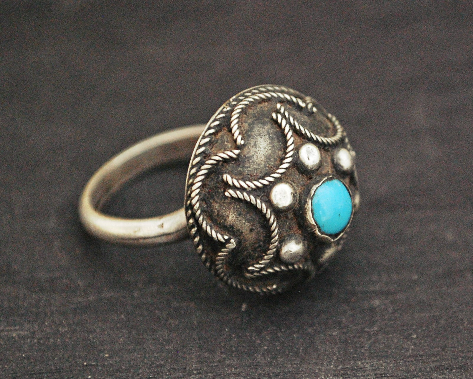 Ethnic Turquoise Ring - Size 7