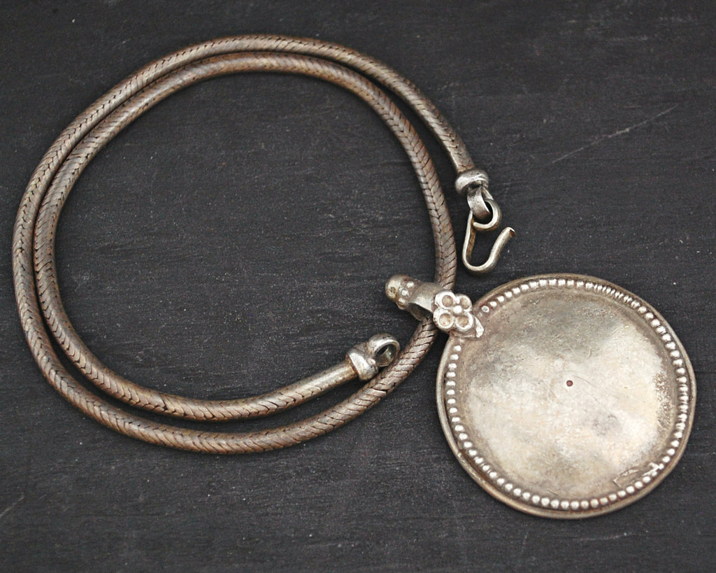 Rajasthani Disc Pendant on Thick Snake Chain