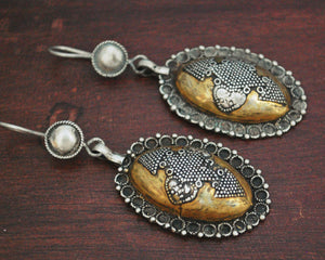 Kazakh Style Silver Gilded Dangle Earrings