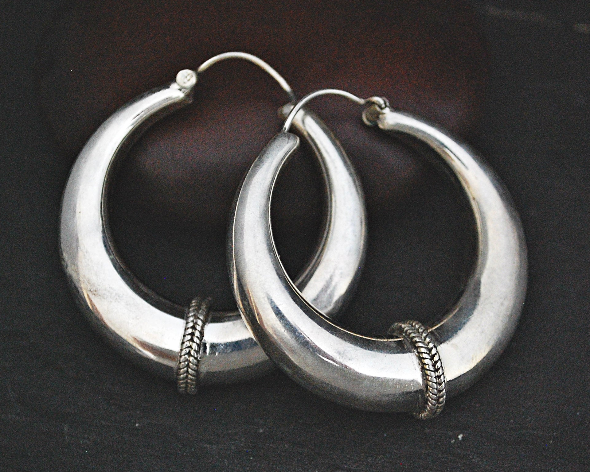 Ethnic Hoop Earrings from India - LARGE