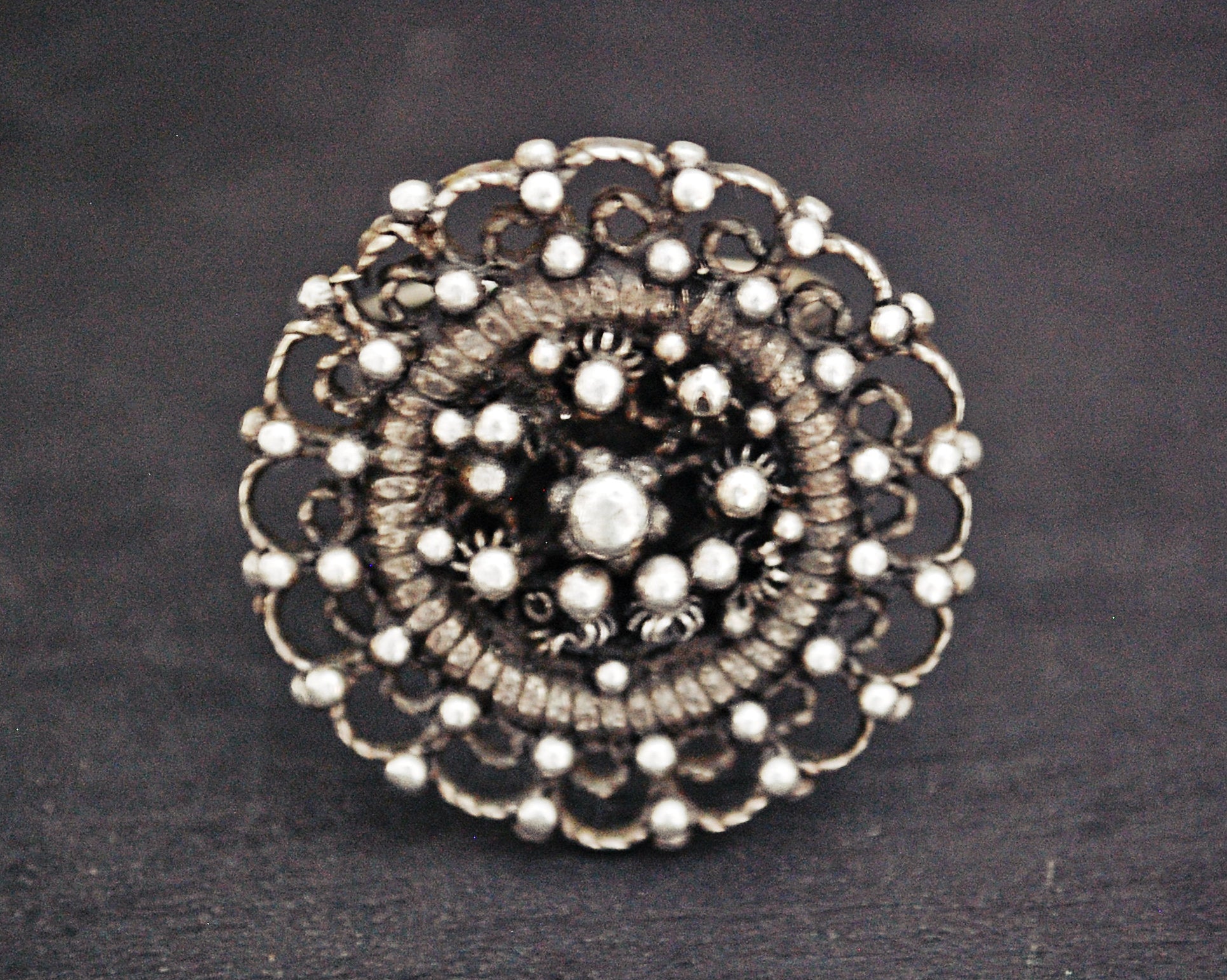 Bold Ethnic Silver Ring - Size 9.25