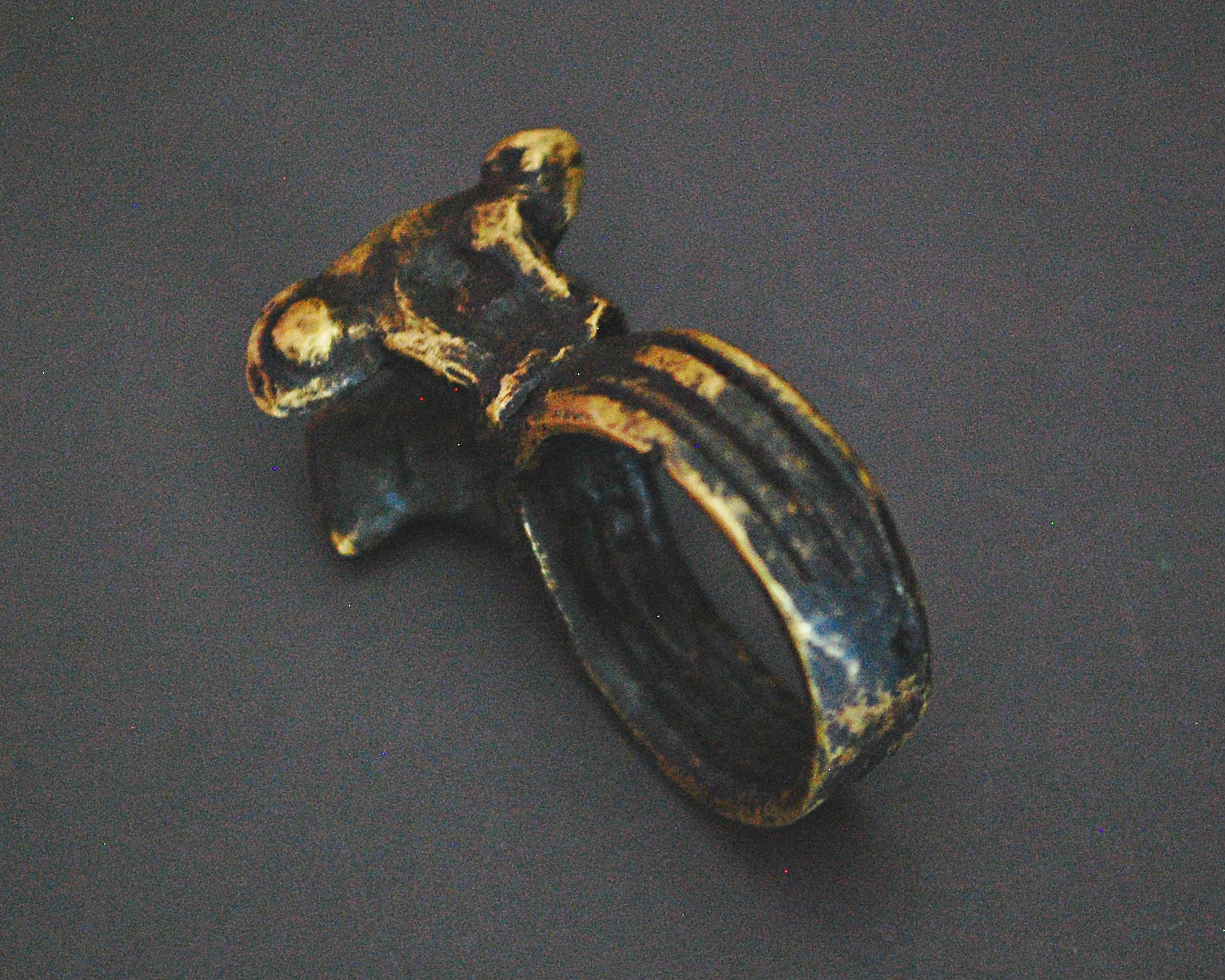 Old Lobi Chameleon Brass Ring - Size 7.75 /8