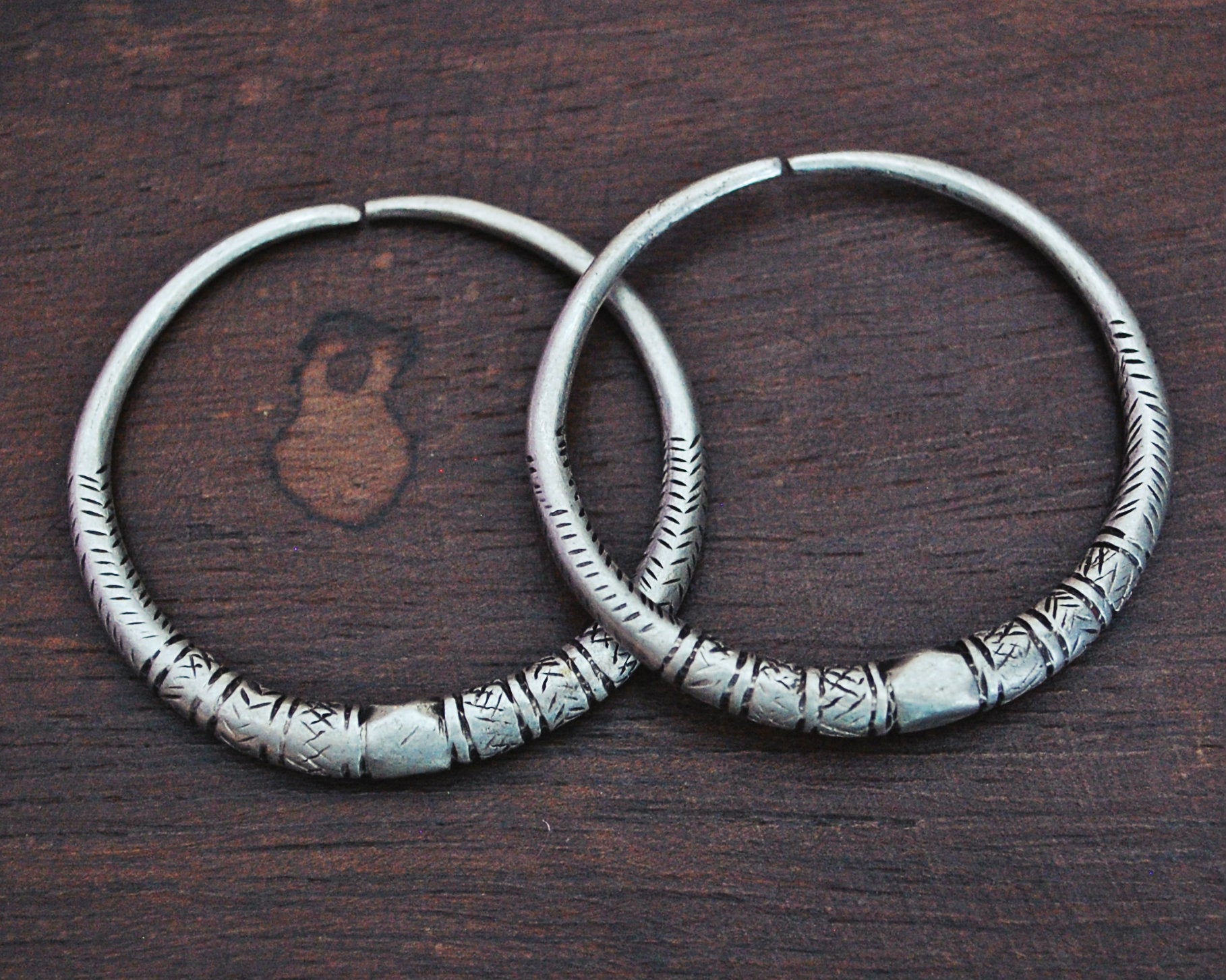 Tribal Afghani Hoop Earrings - LARGE