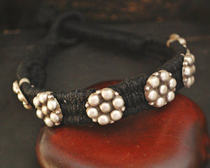 Rajasthani Silver Cotton Bracelet