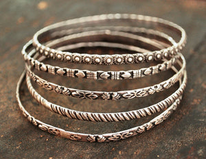 Rajasthani Silver Bracelets - Set of Five