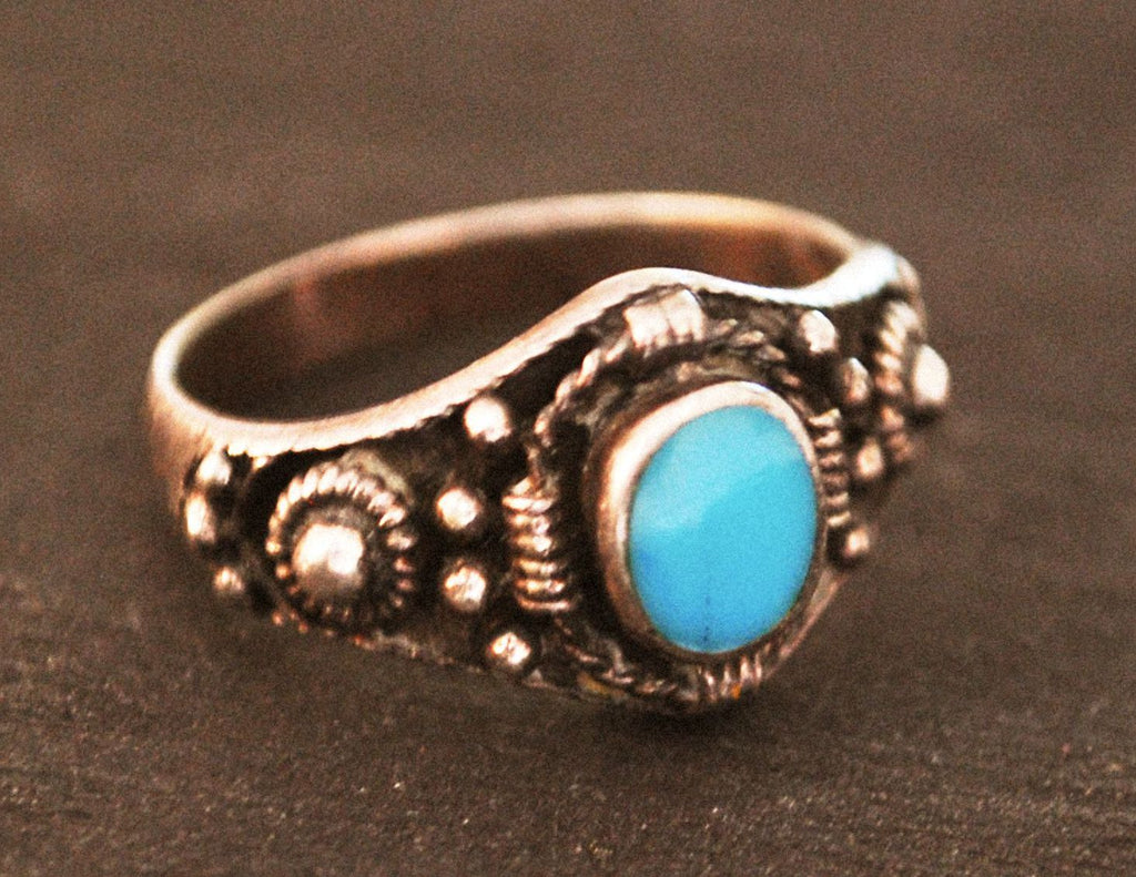 Ethnic Turquoise Ring  - Size 7 3/4