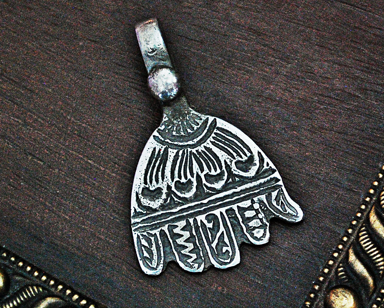 Old Berber Hamsa Silver Pendant